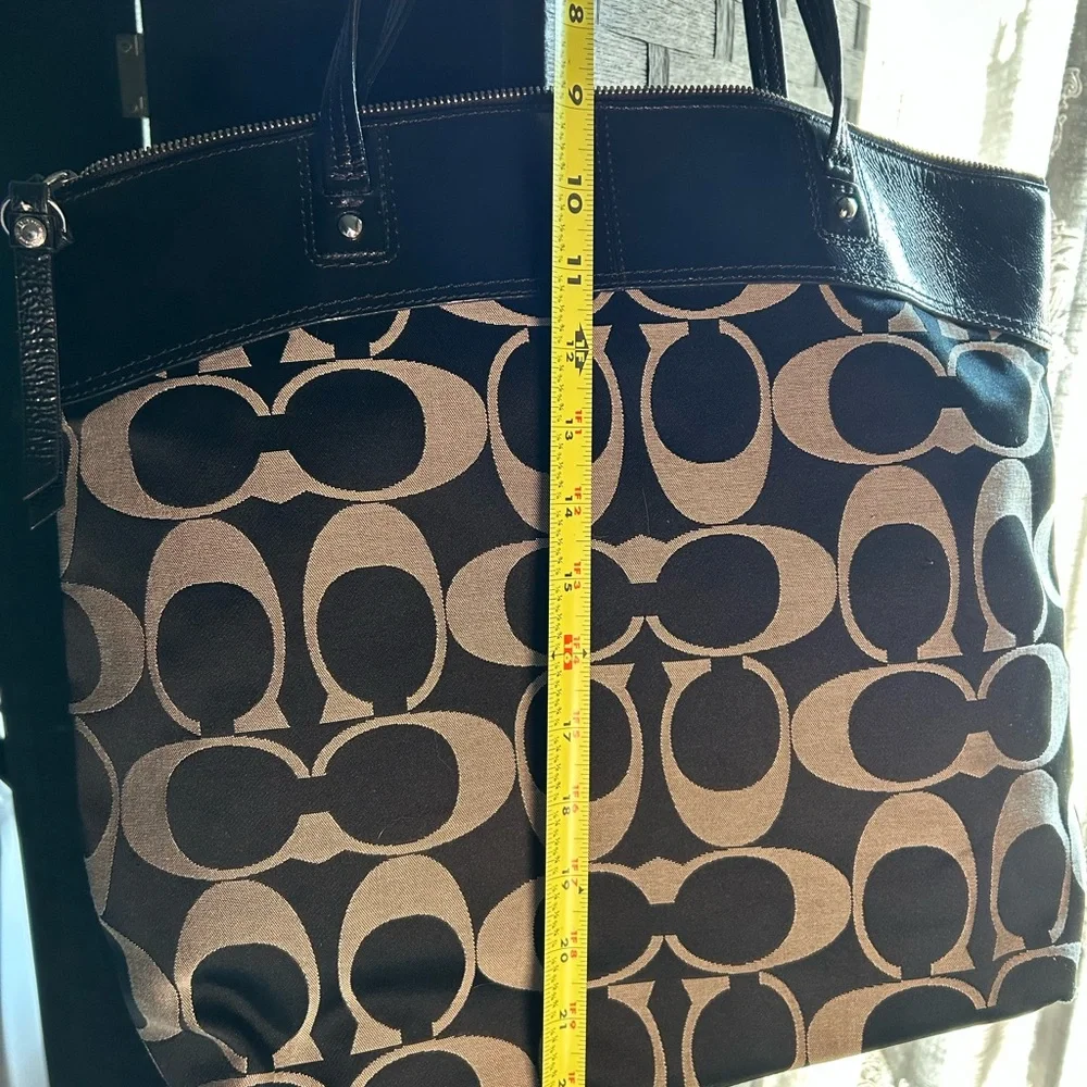 Coach Black and White Signature Tote